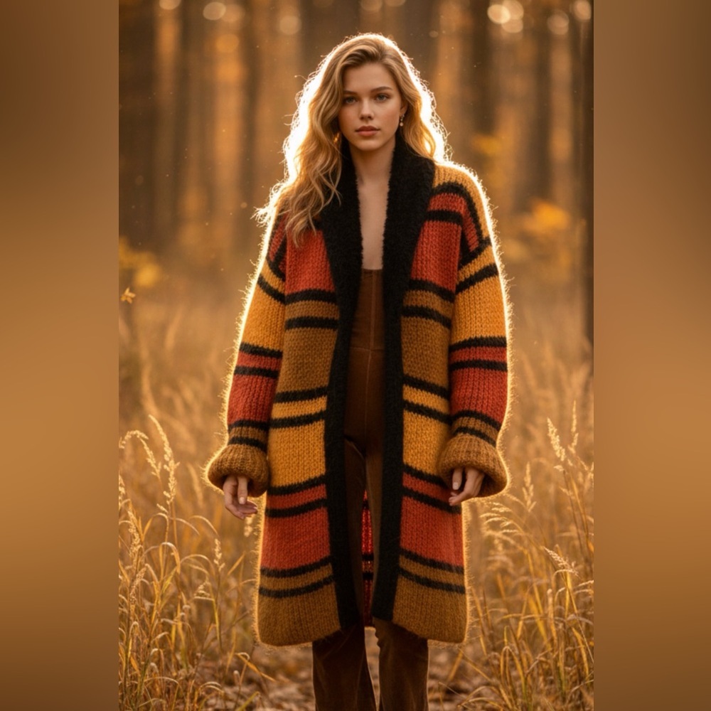 Cozy Striped Cardigan in Warm Tones